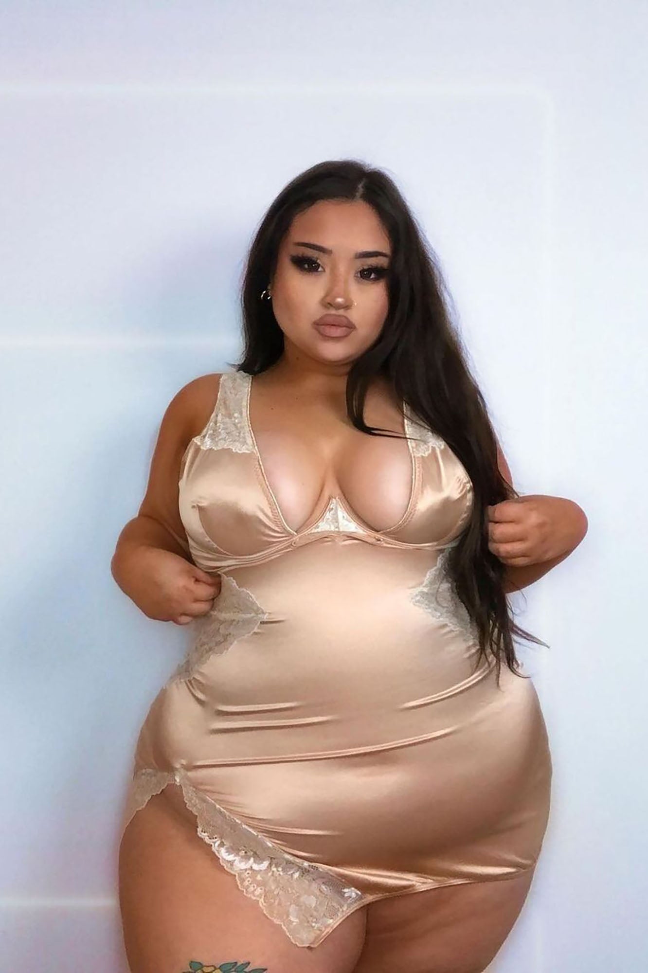 Soft Kisses Satin Babydoll - Gold