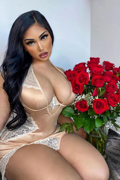 Soft Kisses Satin Babydoll - Gold