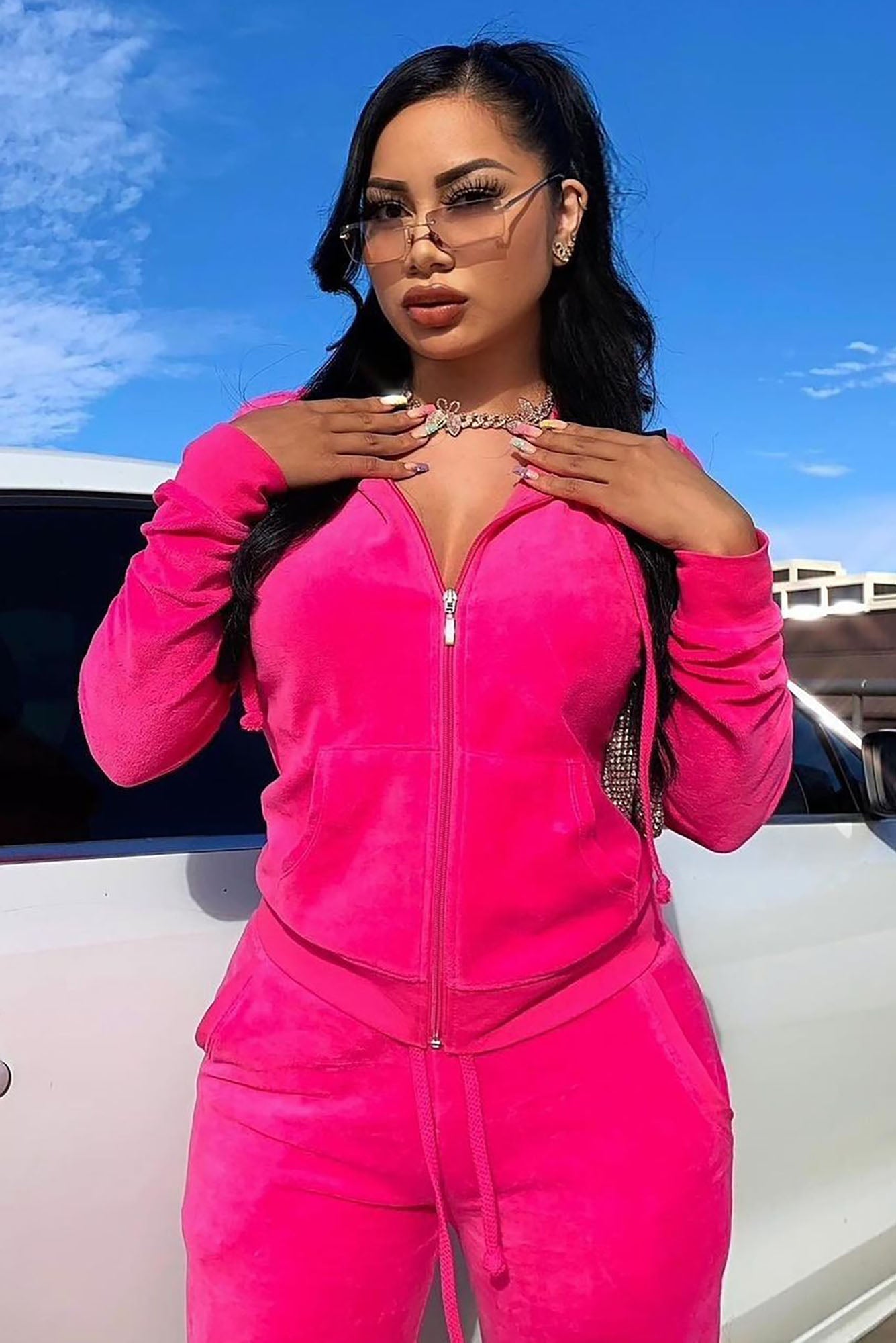The Original Trendsetter Velour Set - Bubblegum Pink