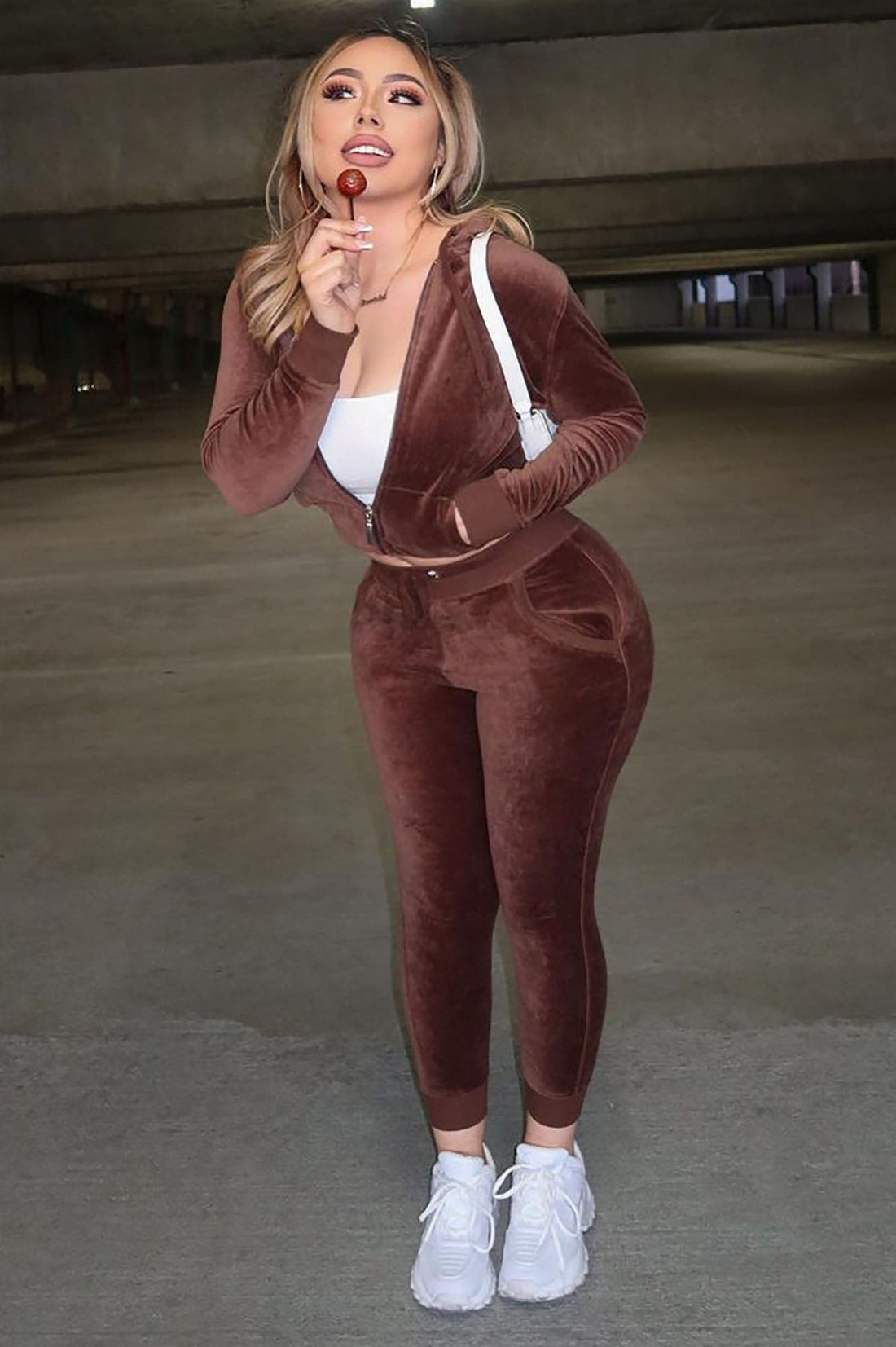 The Original Trendsetter Velour Set - Chocolate