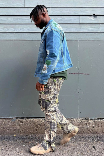 Worker Slim Cargo Pants - Green/combo