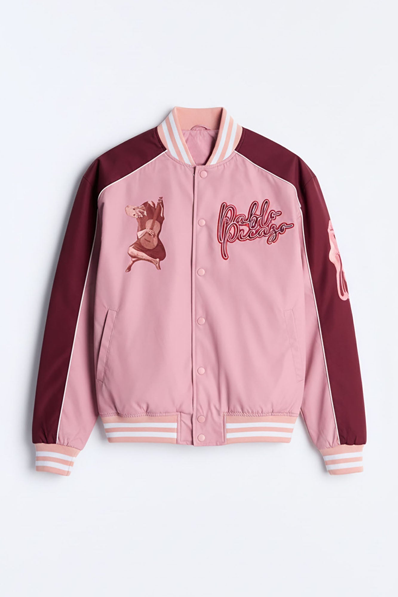 Pablo Picasso Colorblock Varsity Jacket - Pink/combo